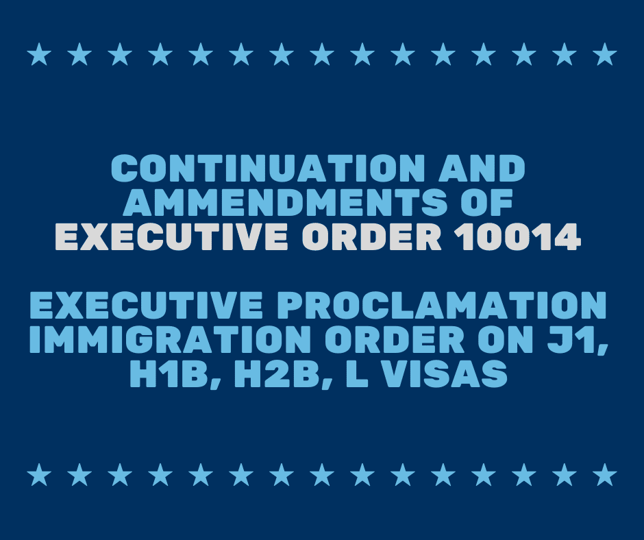 Continuation of new executive order 10014 challenges business