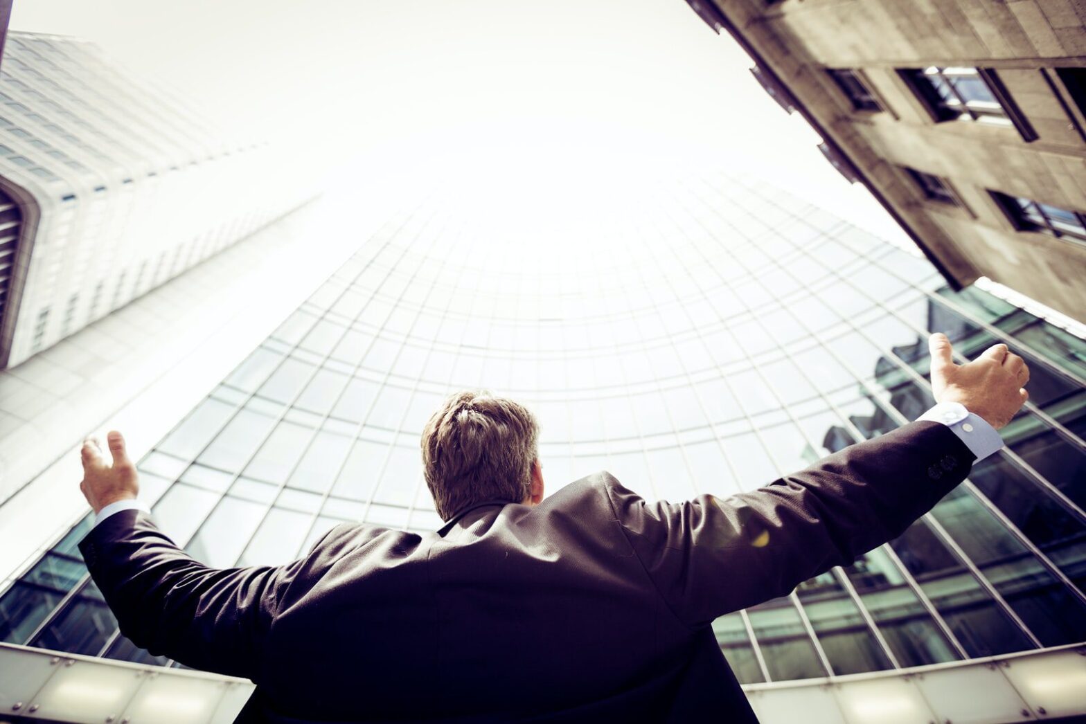 businessman celebrating